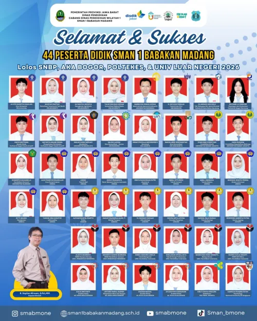 Lampaui Target, 44 Siswa SMAN 1 Babakan Madang Resmi Diterima di Perguruan Tinggi Negeri Jalur SNBP & Jalur Unggulan 2026